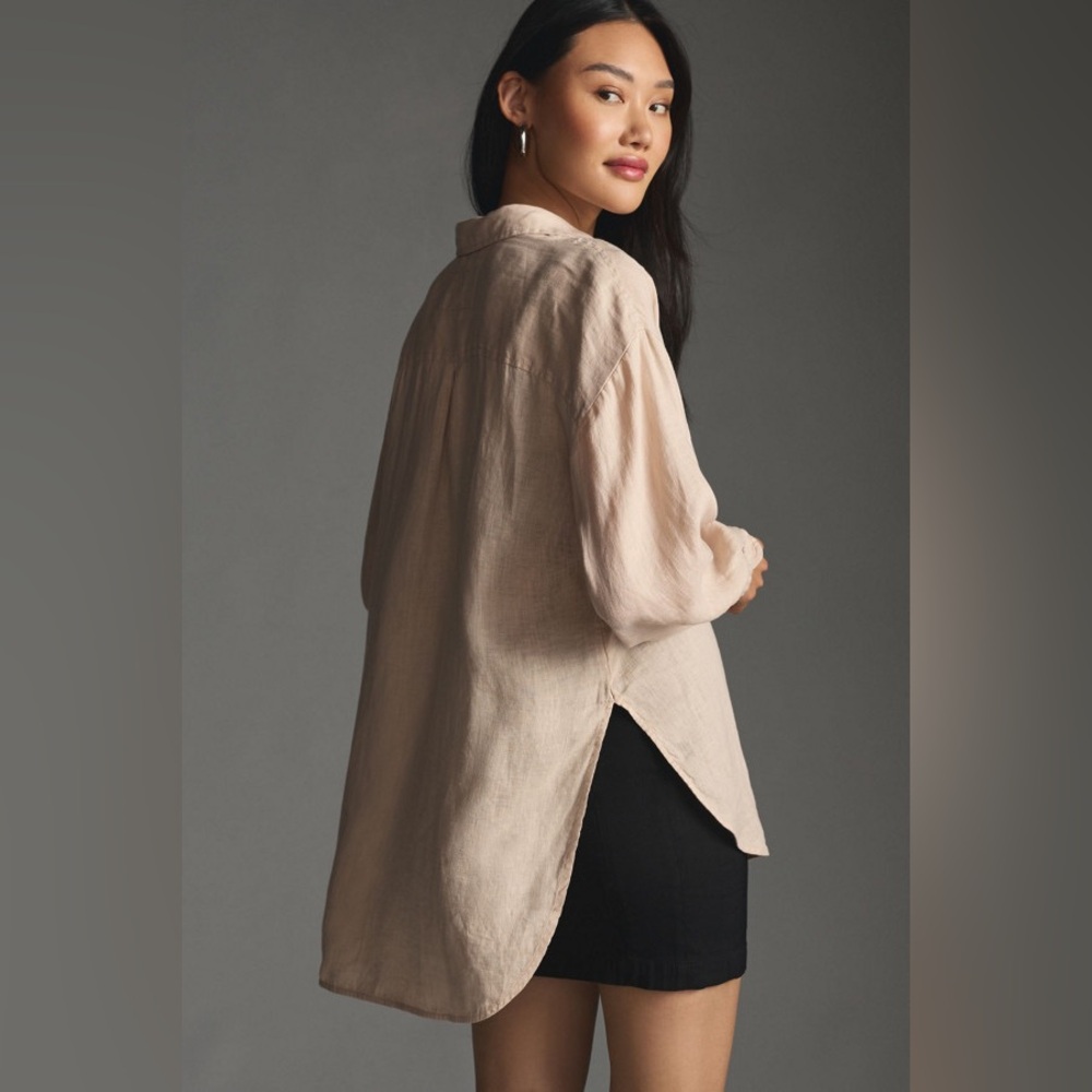 Anthropologie The Bennet Buttondown Shirt by Maeve: Linen Edition